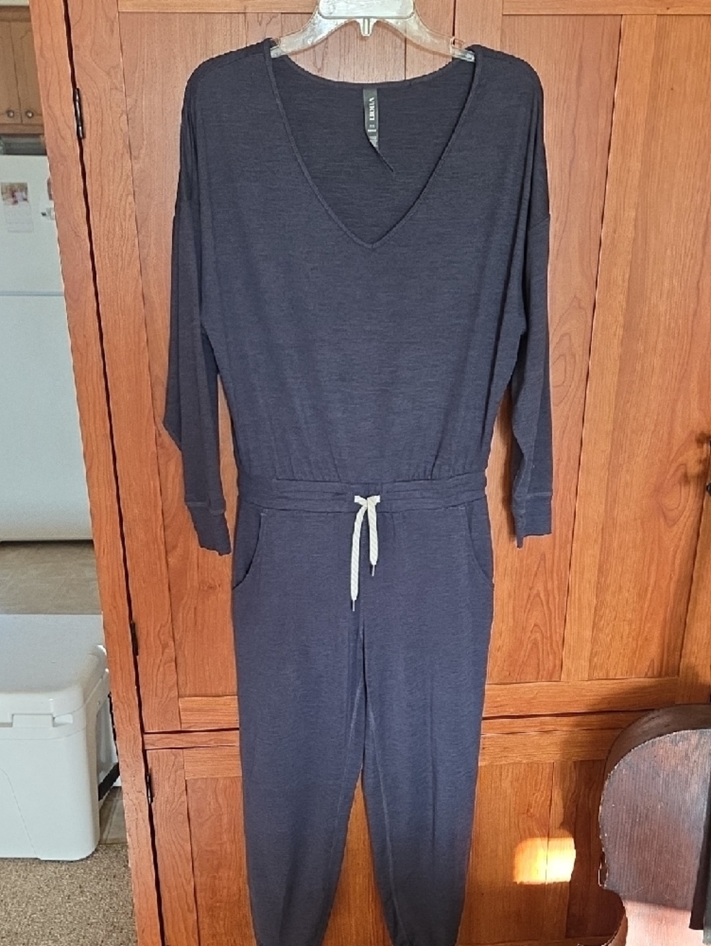 Vuori Lux Long Sleeve Jumpsuit Midnight Heather - Picture 2 of 6